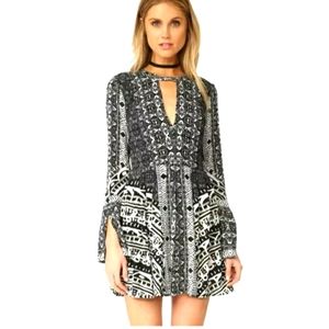 Free People Black and White Mini Dress